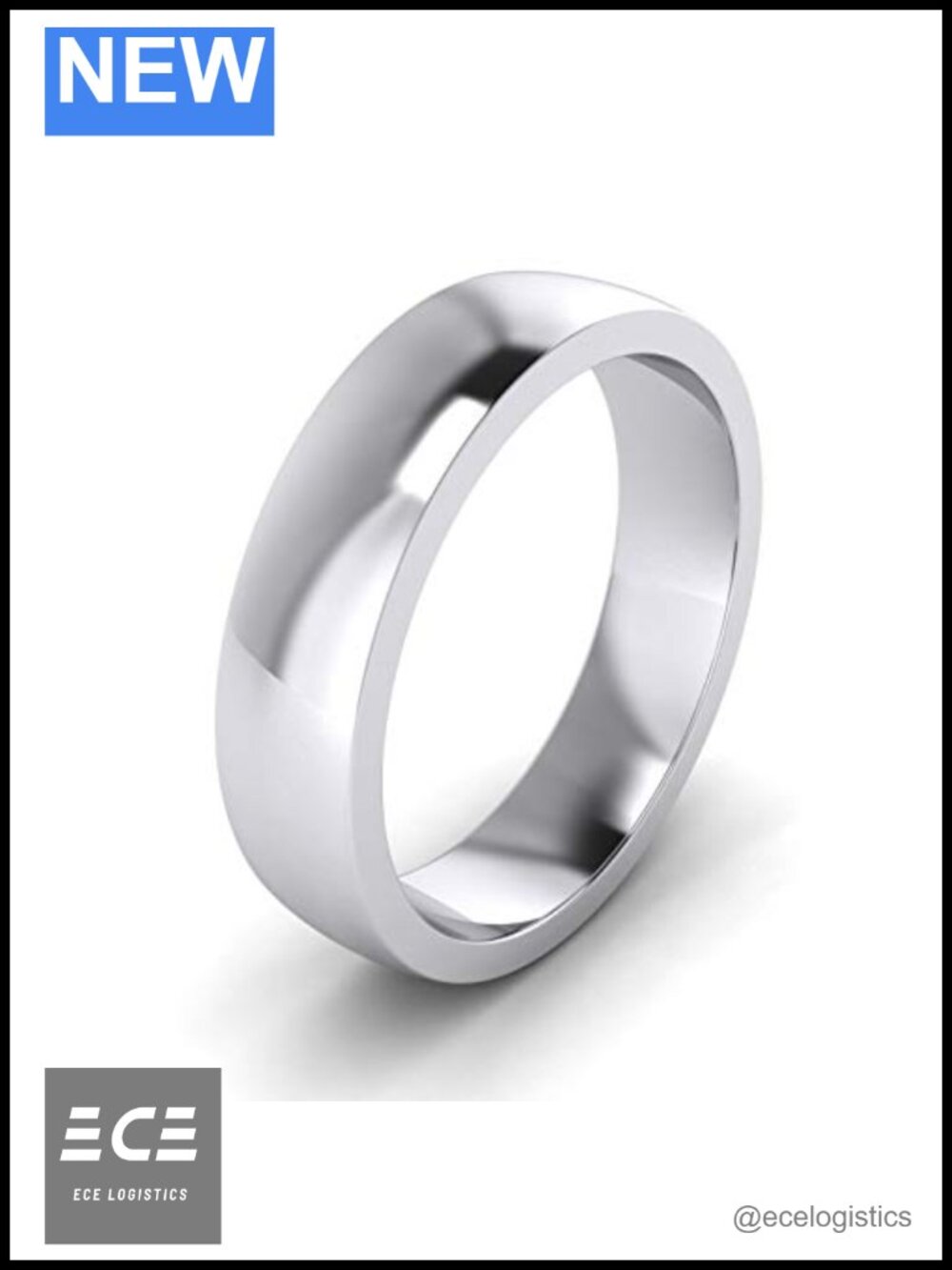 Heavy Sterling Silver Comfort Fit Polished Wedding Ring Plain Band